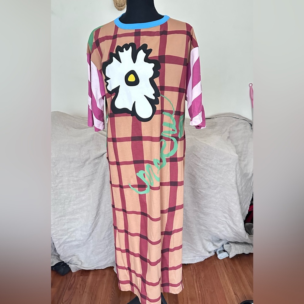 Marni Blue-Trim Label Top with Red Logo Altered Size M/L